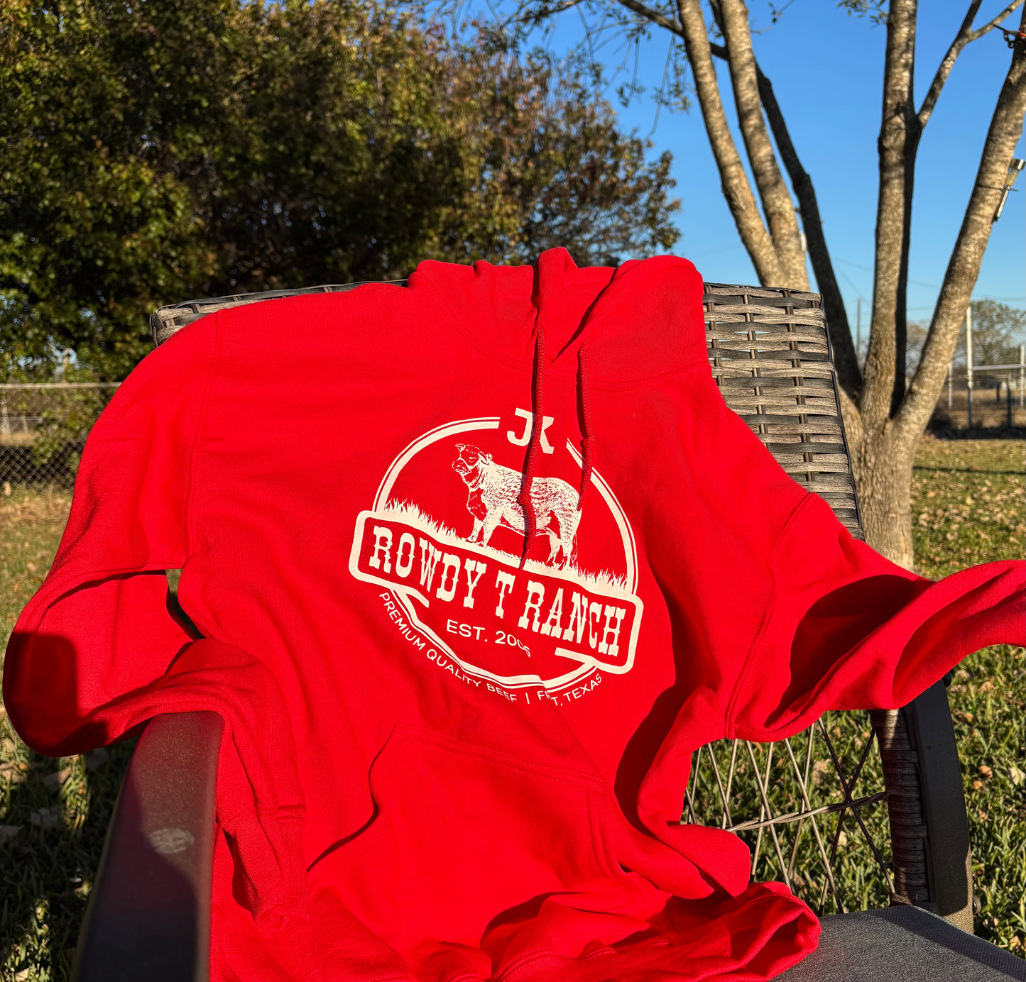 Rowdy T Ranch Hoodie- Red