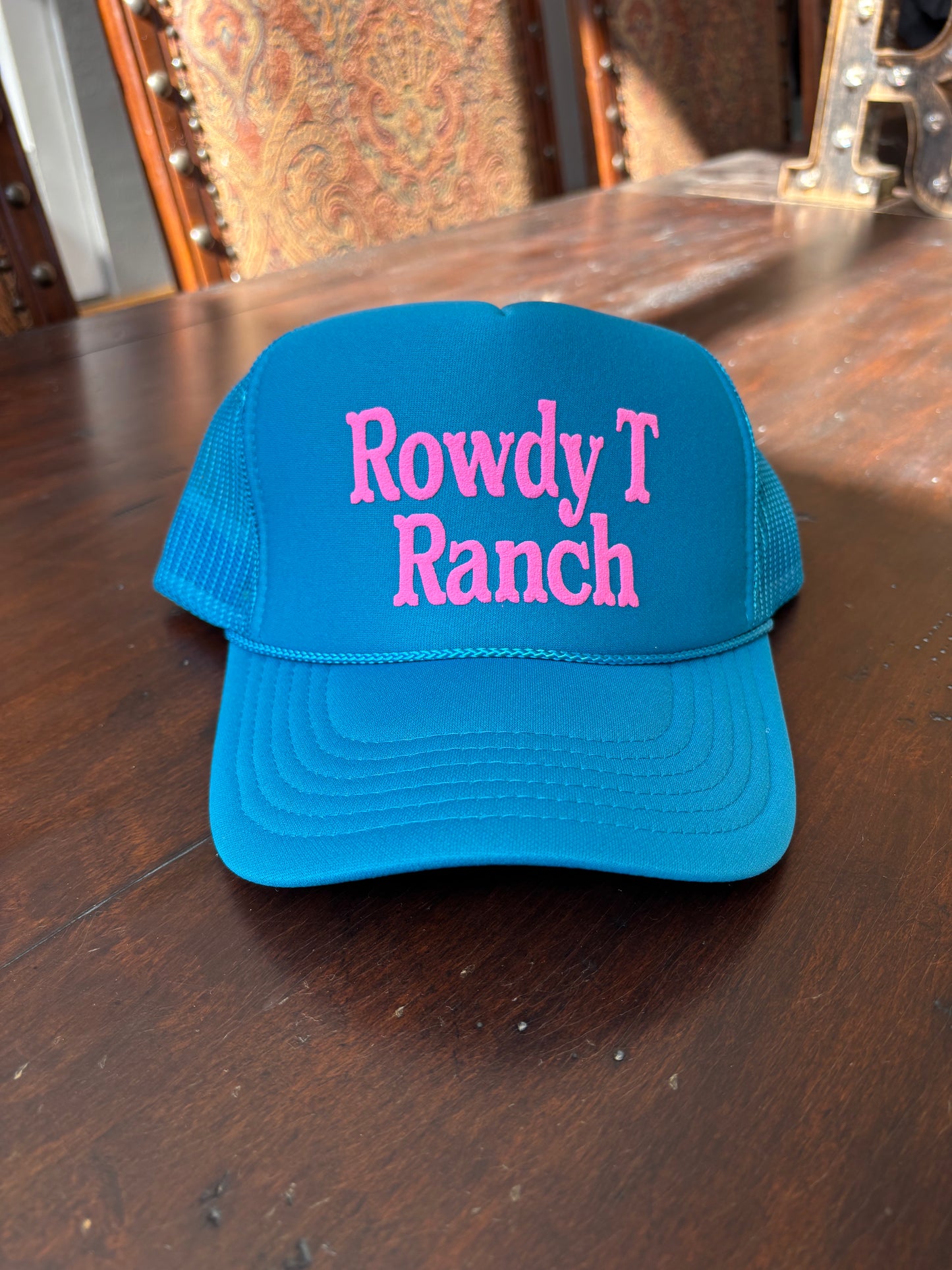 Rowdy T Trucker Hat - Blue&Pink