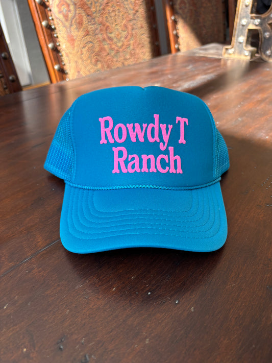 Rowdy T Trucker Hat - Blue&Pink