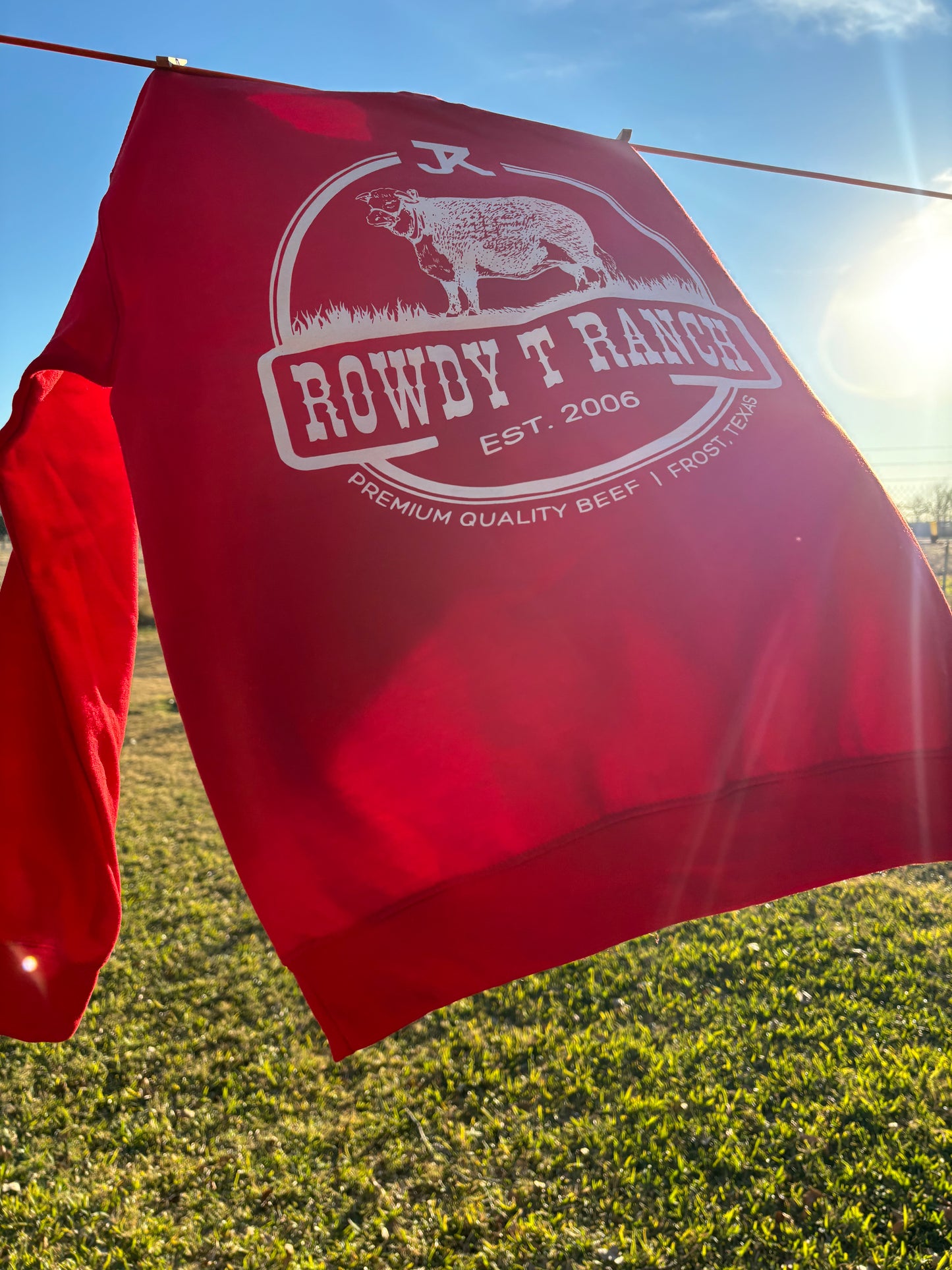 Rowdy T Ranch Crewneck- Red