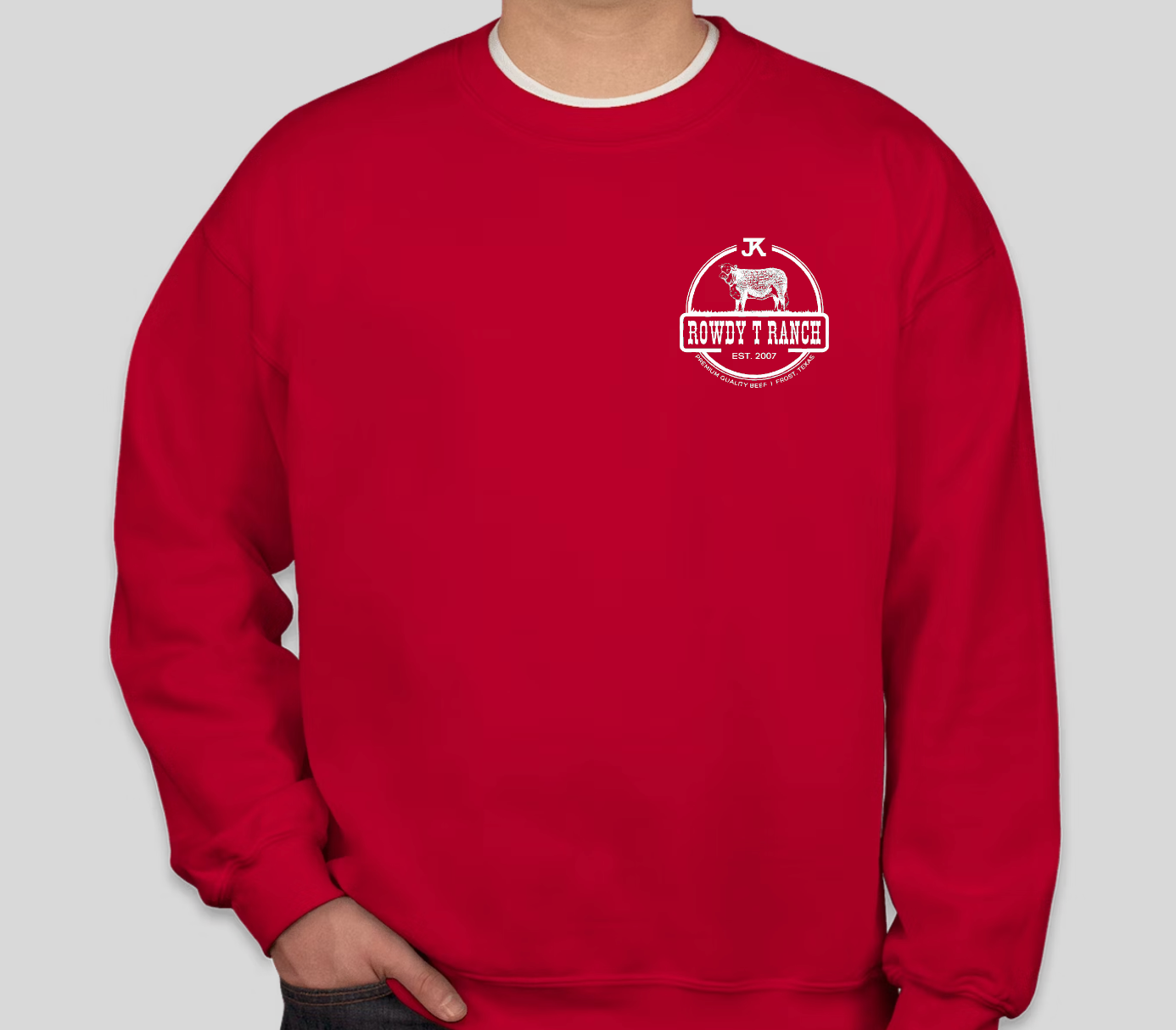 Rowdy T Ranch Crewneck- Red