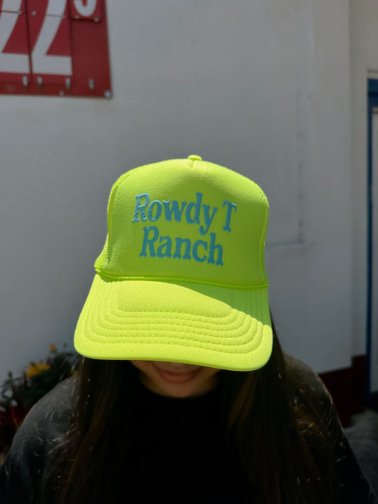 Rowdy T  Trucker Hat - Neon Yellow