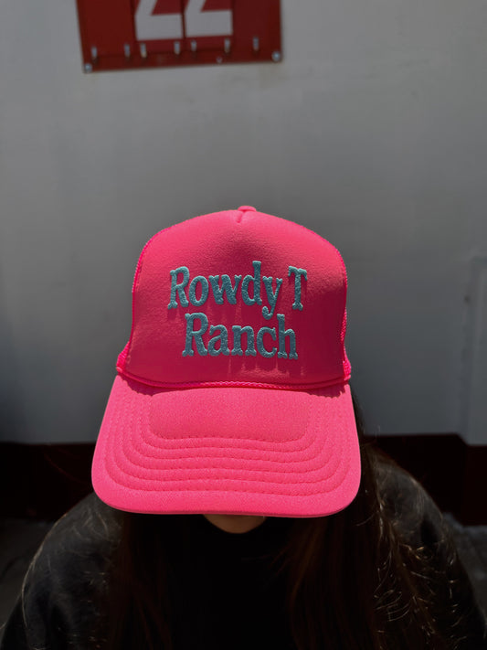 Rowdy T Trucker Hat - Neon Pink