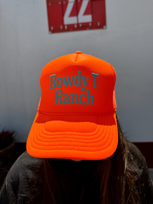 Rowdy T Trucker Hat - Neon Orange